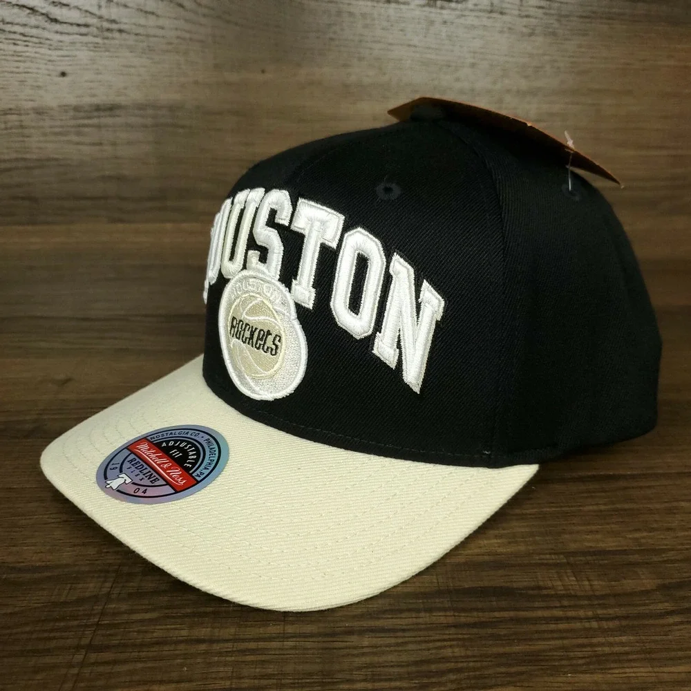 Houston Rockets Mitchell & Ness‎ NBA Redline Snapback Hat Cap 3D Logo Black NWT